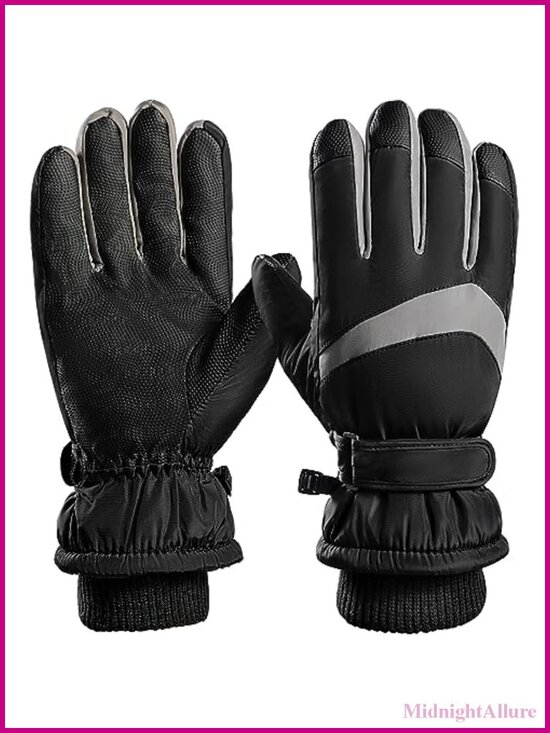 Accessories - Waterproof Windproof Ski Gloves Touchscreen PU Leather Palm Wool Lined